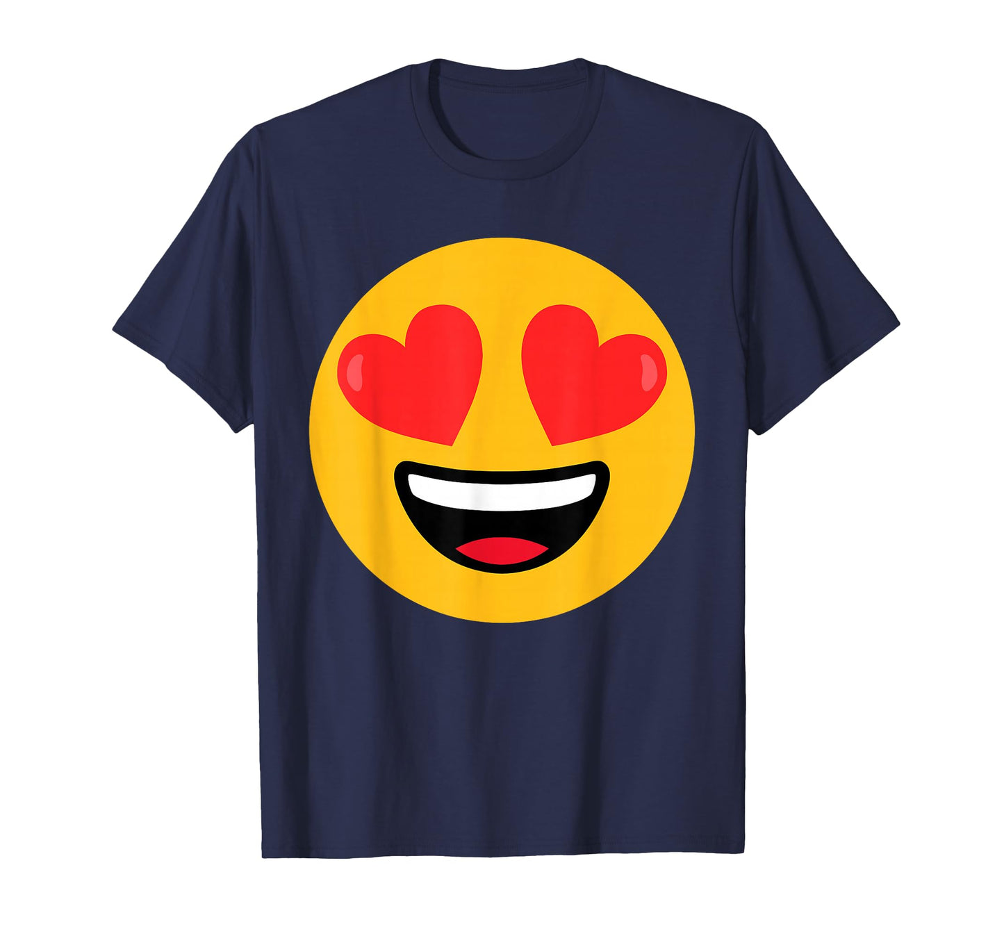 Funny Emoticon Face Grin Hearts Love T-Shirt