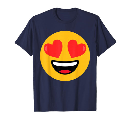 Funny Emoticon Face Grin Hearts Love T-Shirt