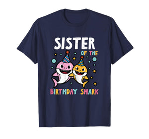 Sister of Birthday Shark Party Family Matching Girls Kids T-Shirt