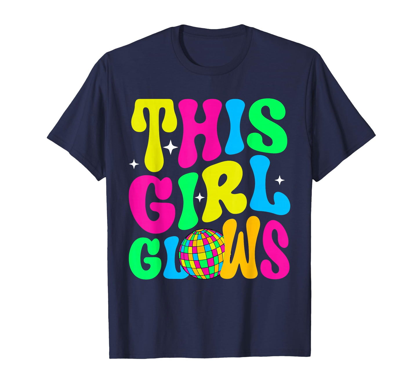 Women Girls This Girl Glows Groovy T-Shirt