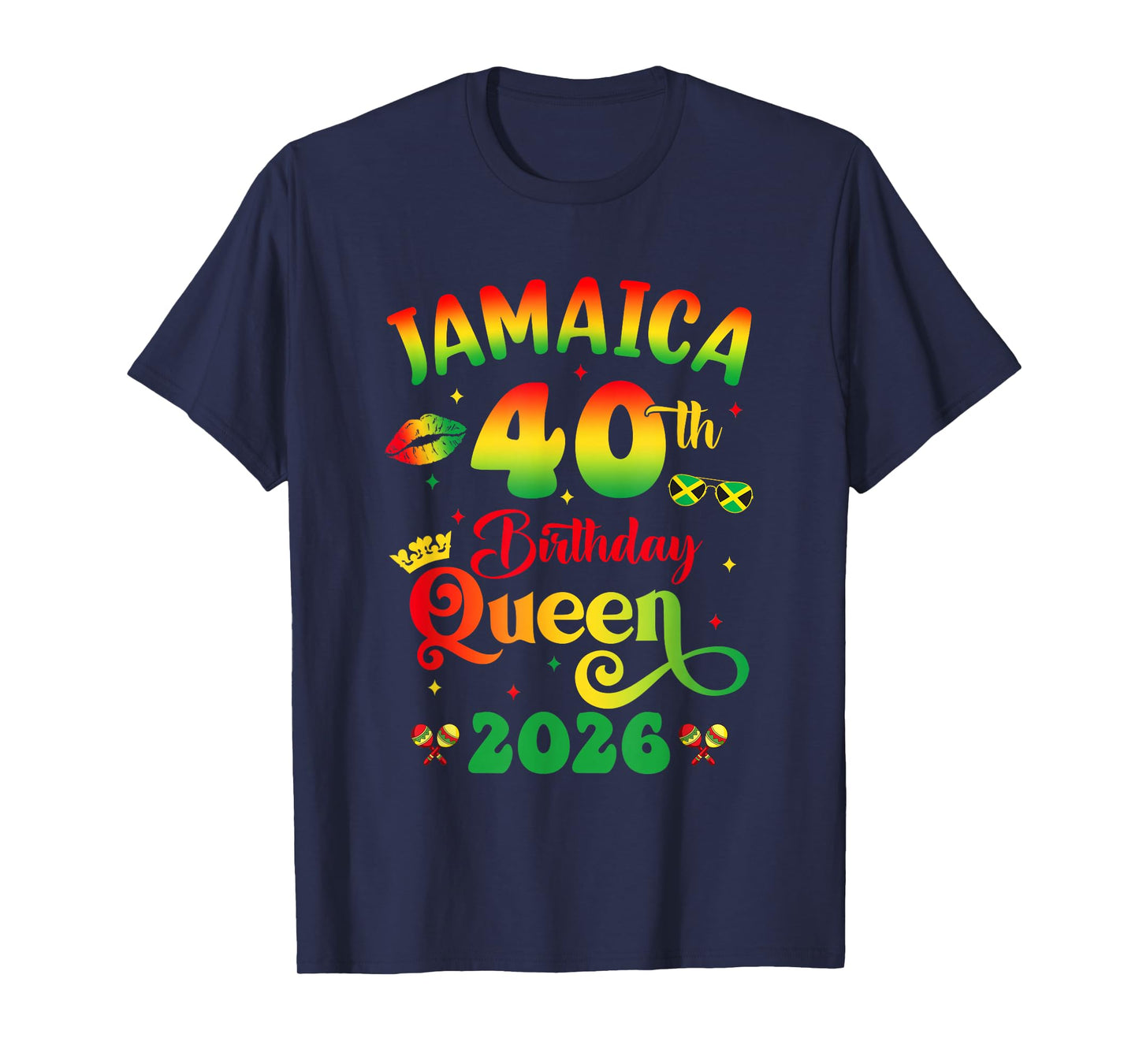 40Th Birthday Queen Jamaica Girl Matching Party 2026 T-Shirt