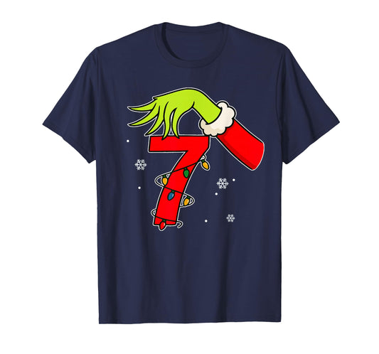 Fun Number 7 Christmas 67 Six Seven Meme Xmas Men Women Kids T-Shirt