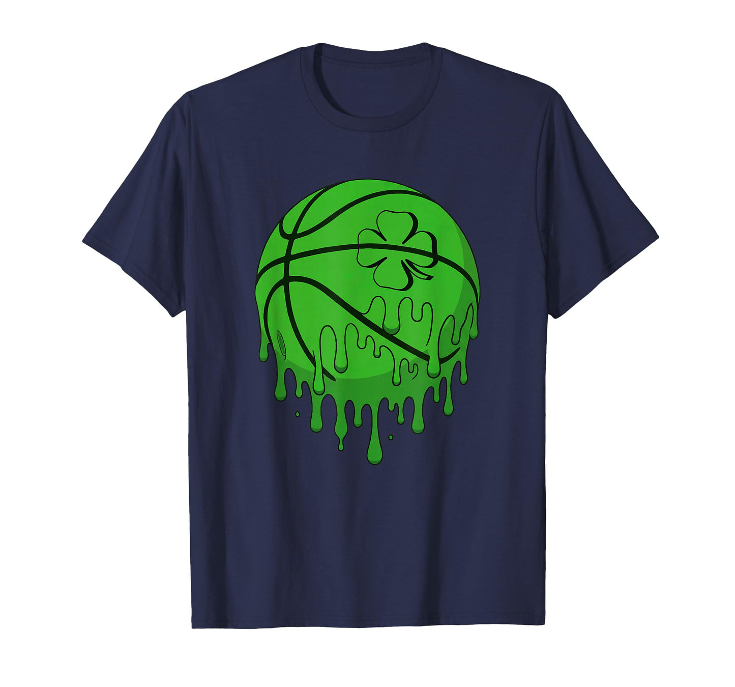 St Patricks Day Shamrock Lucky Drip Basketball Irish Boys T-Shirt