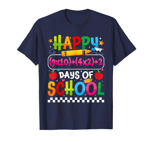100th Day of School Happy 100 Days Math Equation Teacher Kid T-Shirt