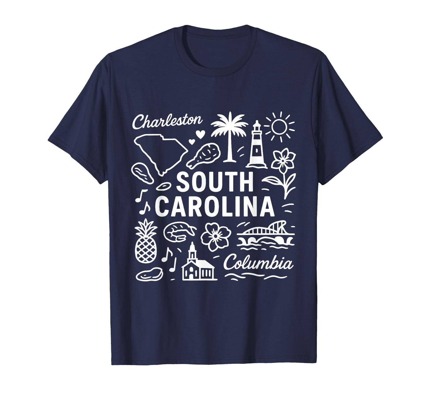 South Carolina USA State Symbols Vintage Souvenir Cute T-Shirt