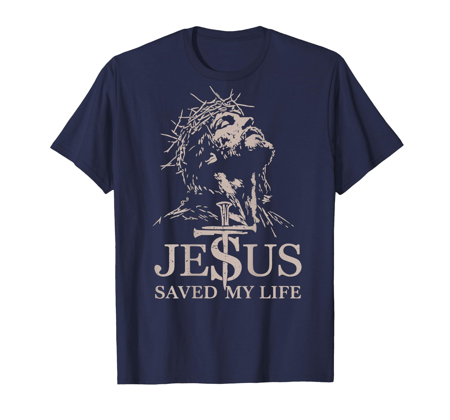 Men's Jesus Christ Saved My Life Christian Grave Religious T-Shirt