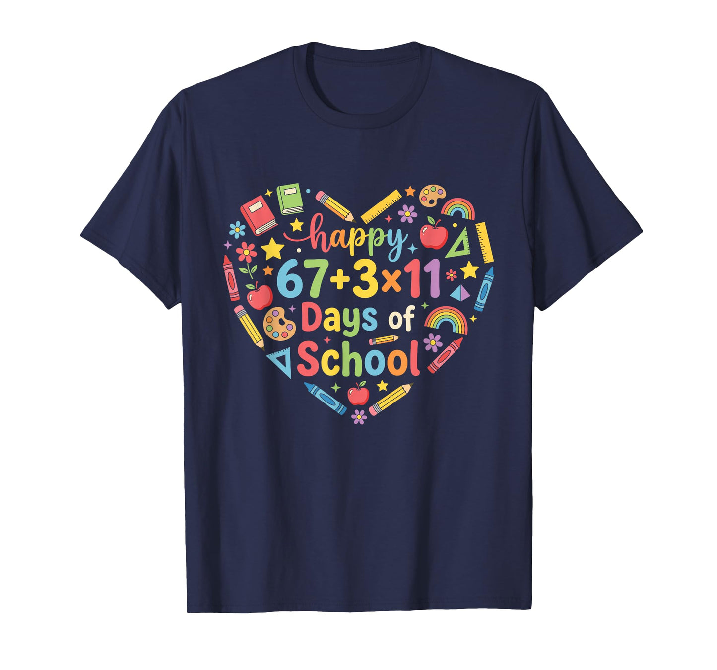 Happy 100 Days of School Math Equation 100th Day Teacher 67 T-Shirt