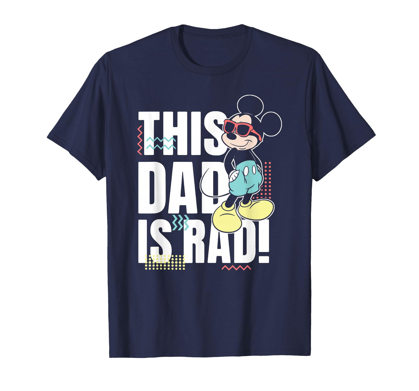 Disney Mickey and Friends This Dad is Rad 90s Vibes Poster T-Shirt