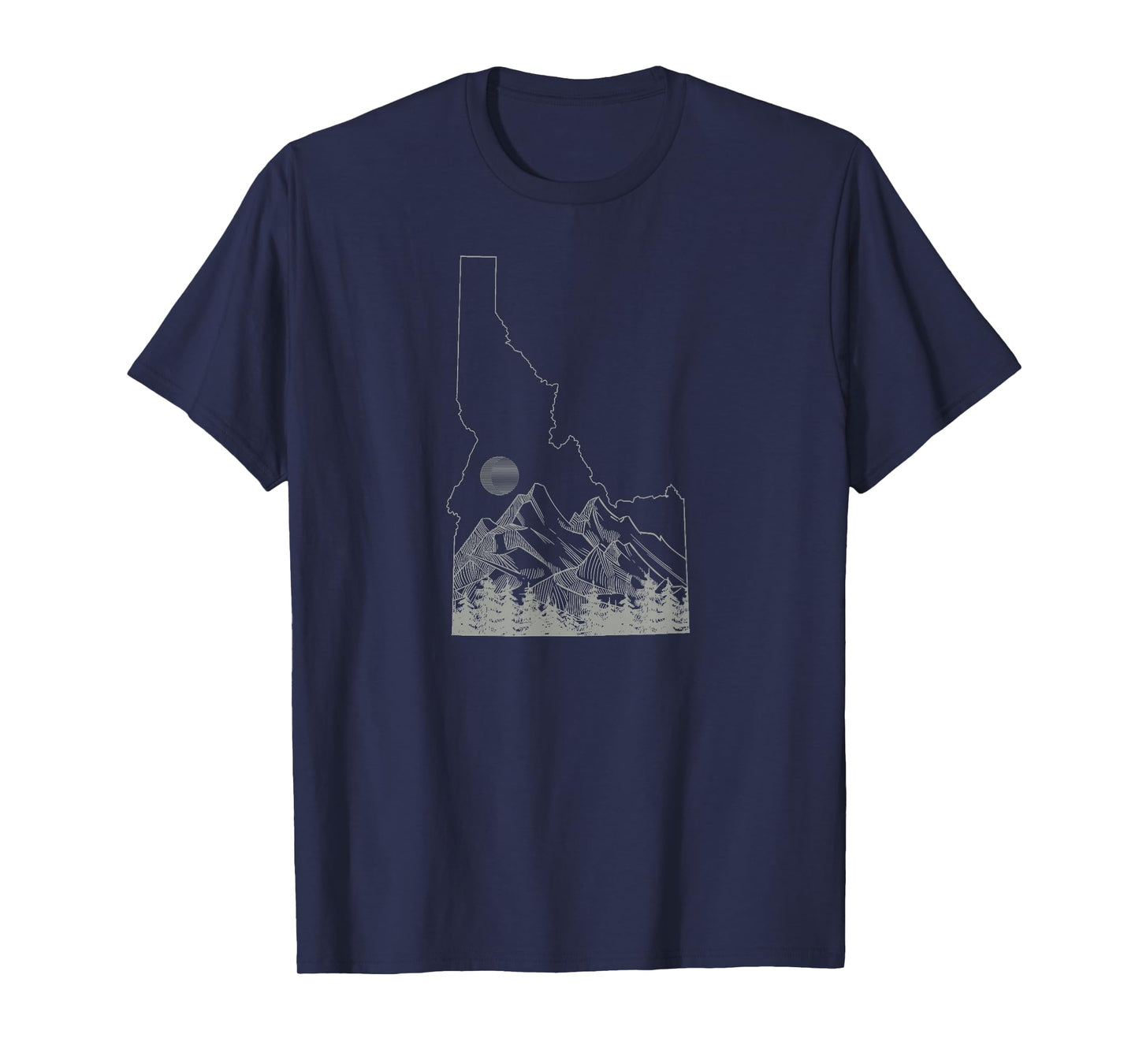 Idaho State Outline Mountains Minimalist Line Art T-Shirt