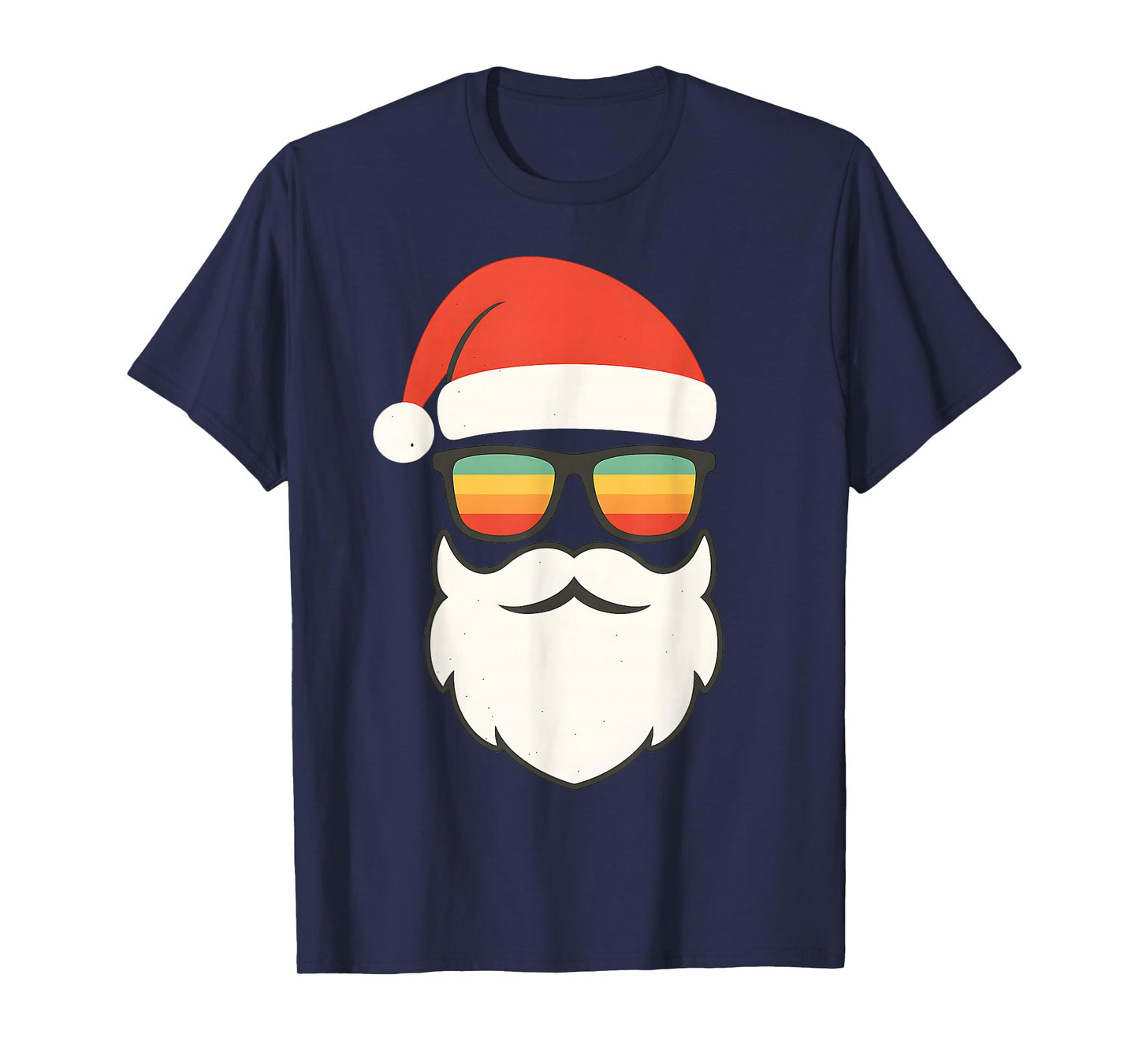 Fun Santa Face with Sunglasses Funny Christmas for Men Boys T-Shirt