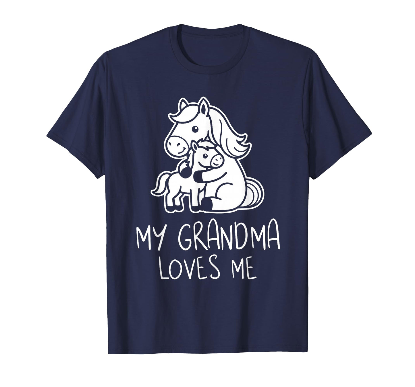 Cute Baby & Grandma My Grandmom Loves Me Horse T-Shirt