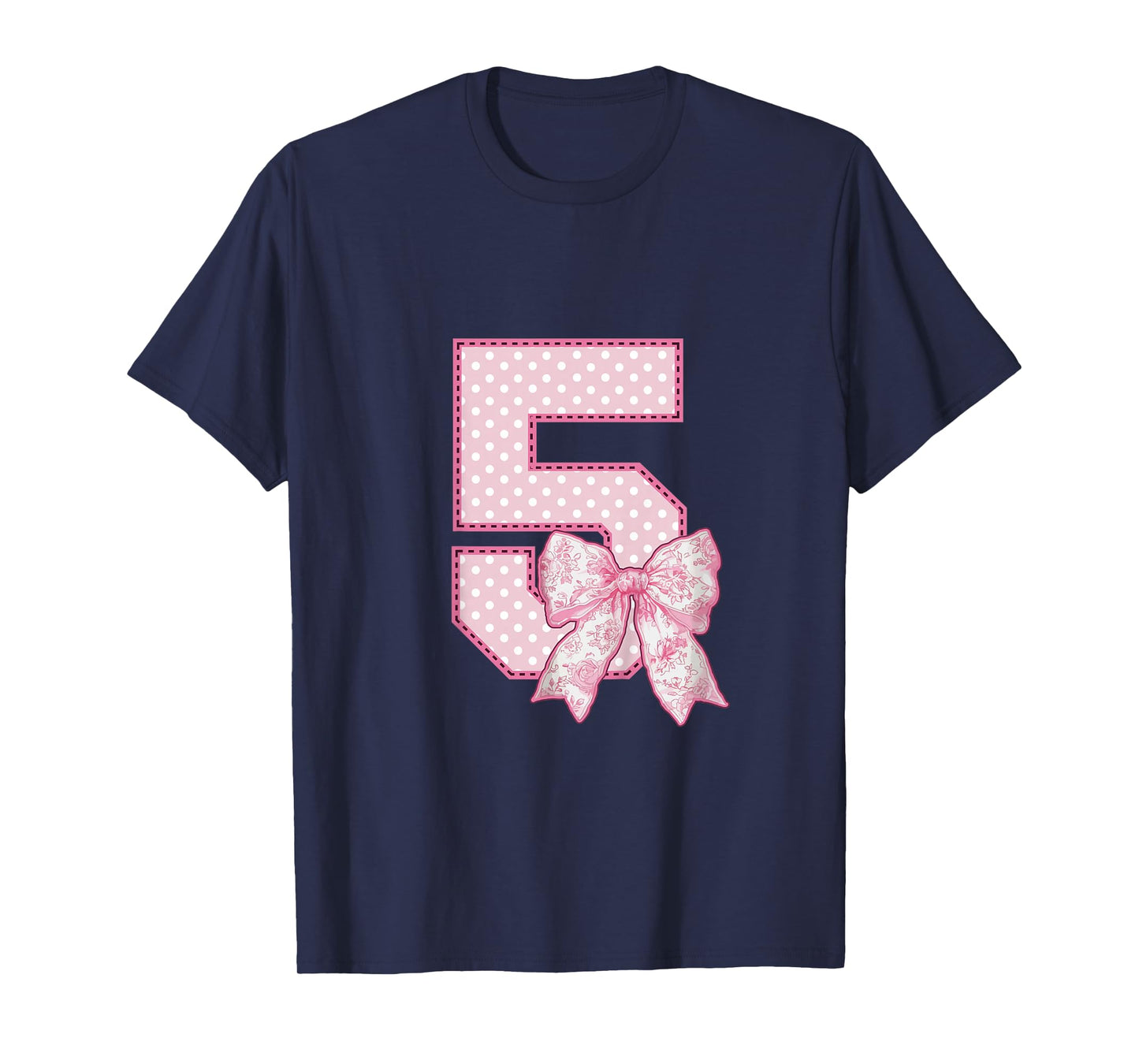 Kids 5th Birthday Shirt Girl Coquette Bow Kids Five 5 Year Old T-Shirt