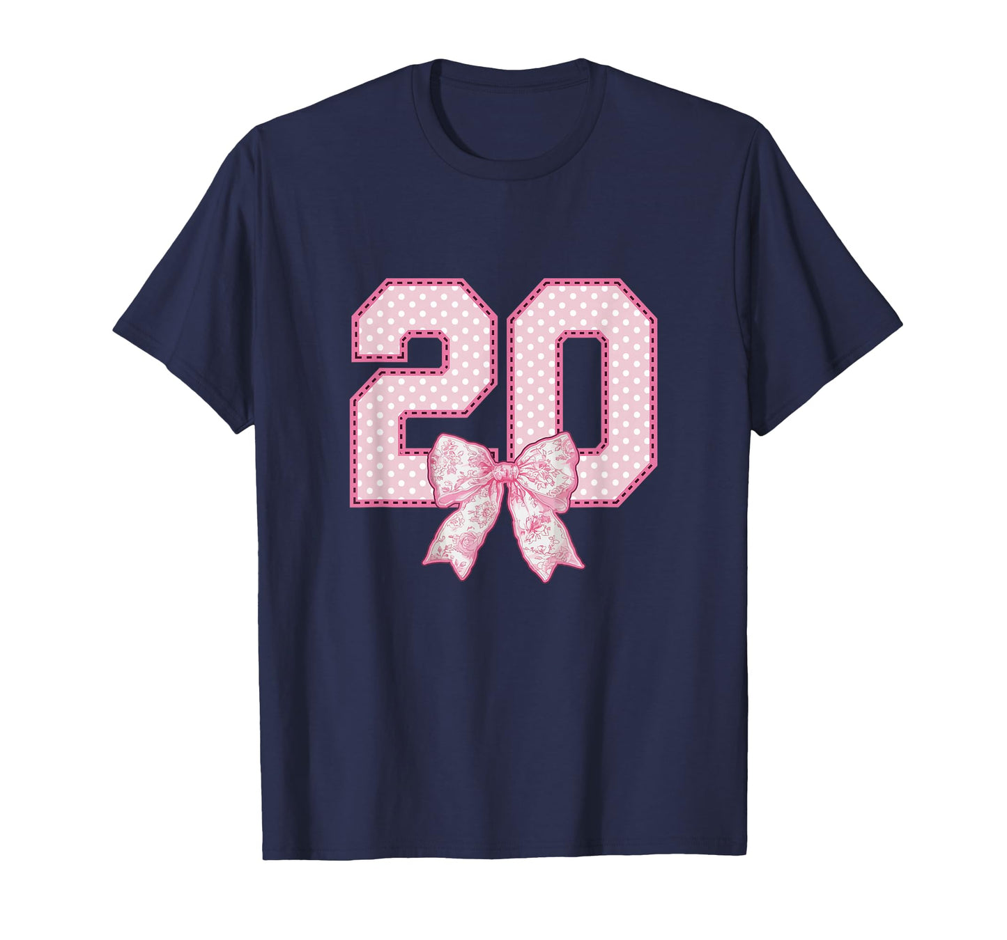 20th Birthday Shirt Women Coquette Bow 20 Year Old Birthday T-Shirt