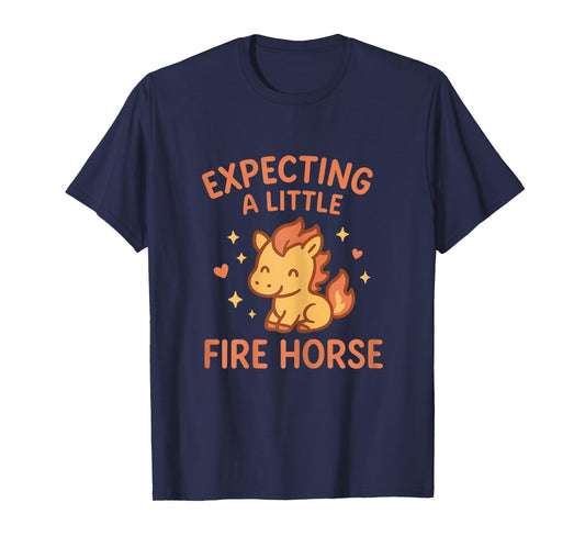 Expecting A Little Fire Horse Cute Funny Maternity T-Shirt