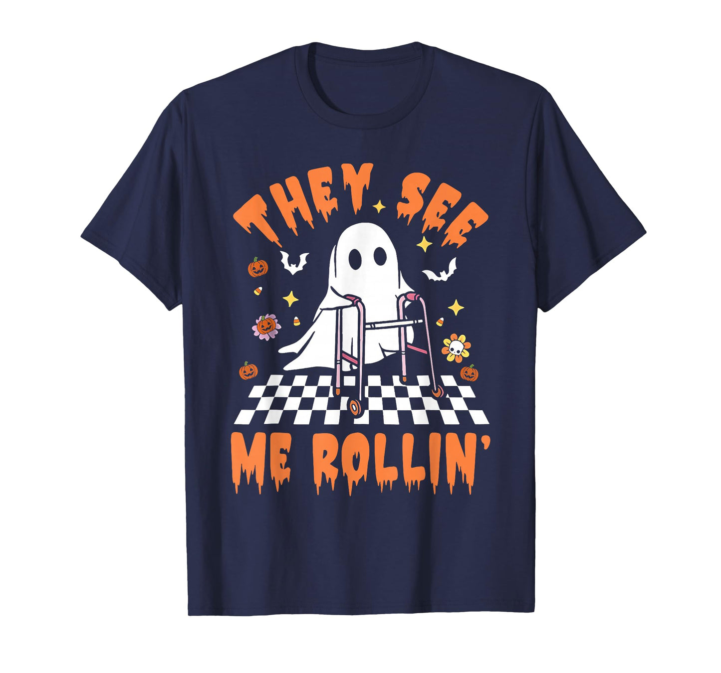Physical Therapy Halloween They See Me Rolling Spooky PT PTA T-Shirt