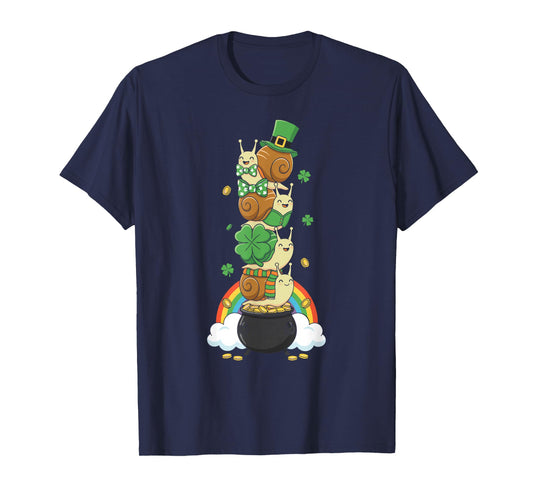 Funny Snail Clover St Patricks Day Womens Mens Kids T-Shirt
