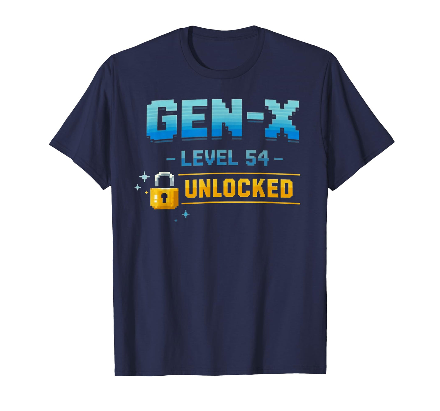 Gen X, Level 54 Unlocked Retro Gamer Vintage Birthday T-Shirt