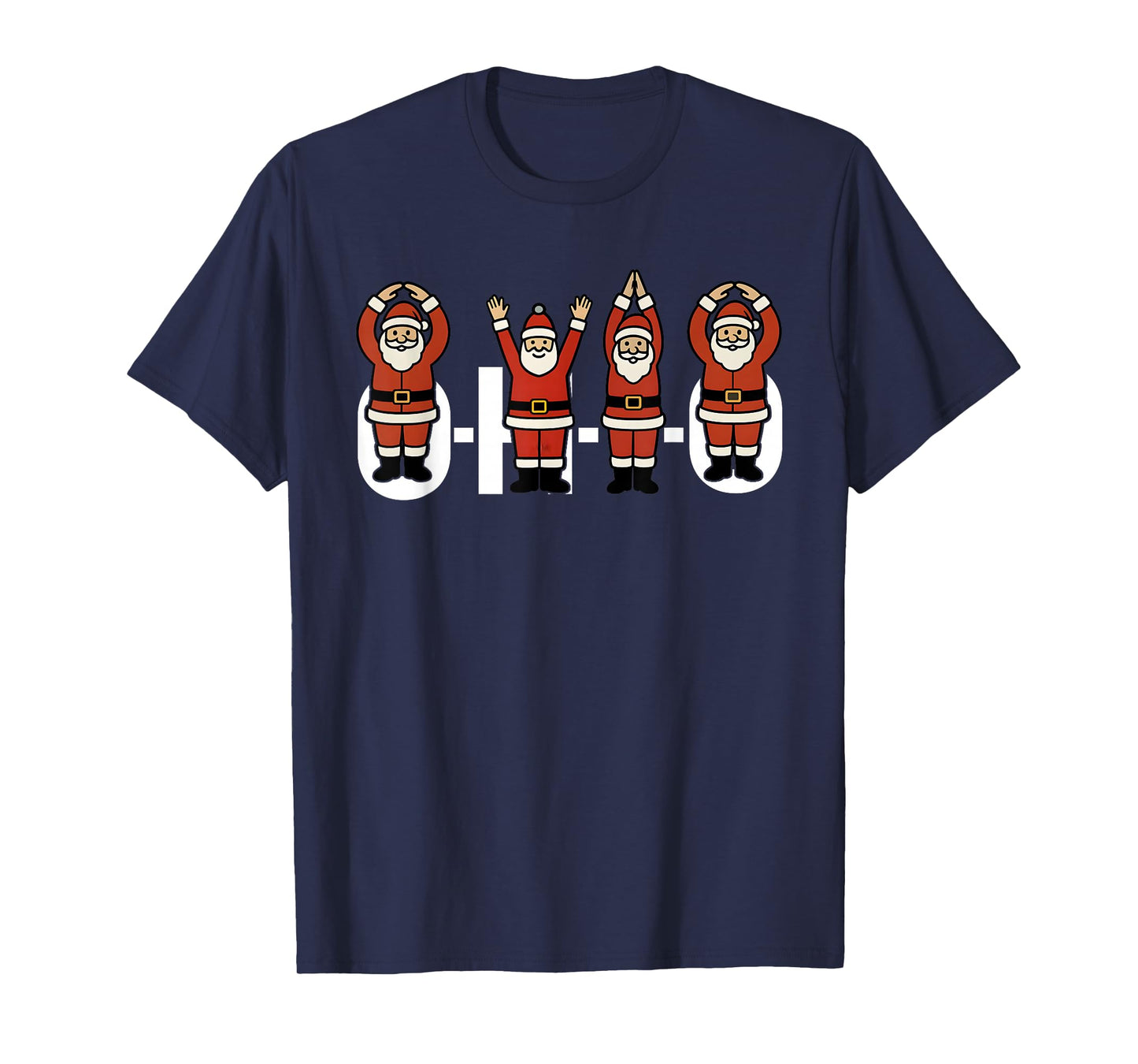 Funny Santa Ohio Party O-H-I-O Christmas Season Midwestern T-Shirt