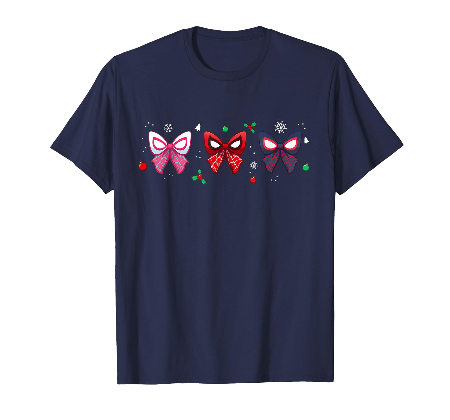 Marvel Spider-Man Trio Christmas Coquette Cute Holiday Bows T-Shirt