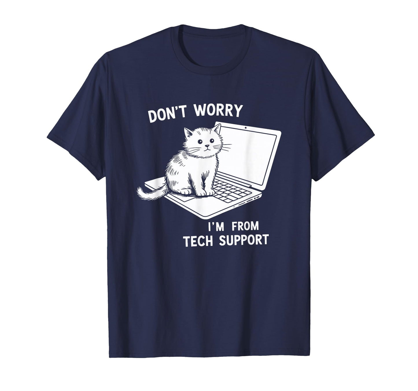 Tech Support Funny Cat T-Shirt