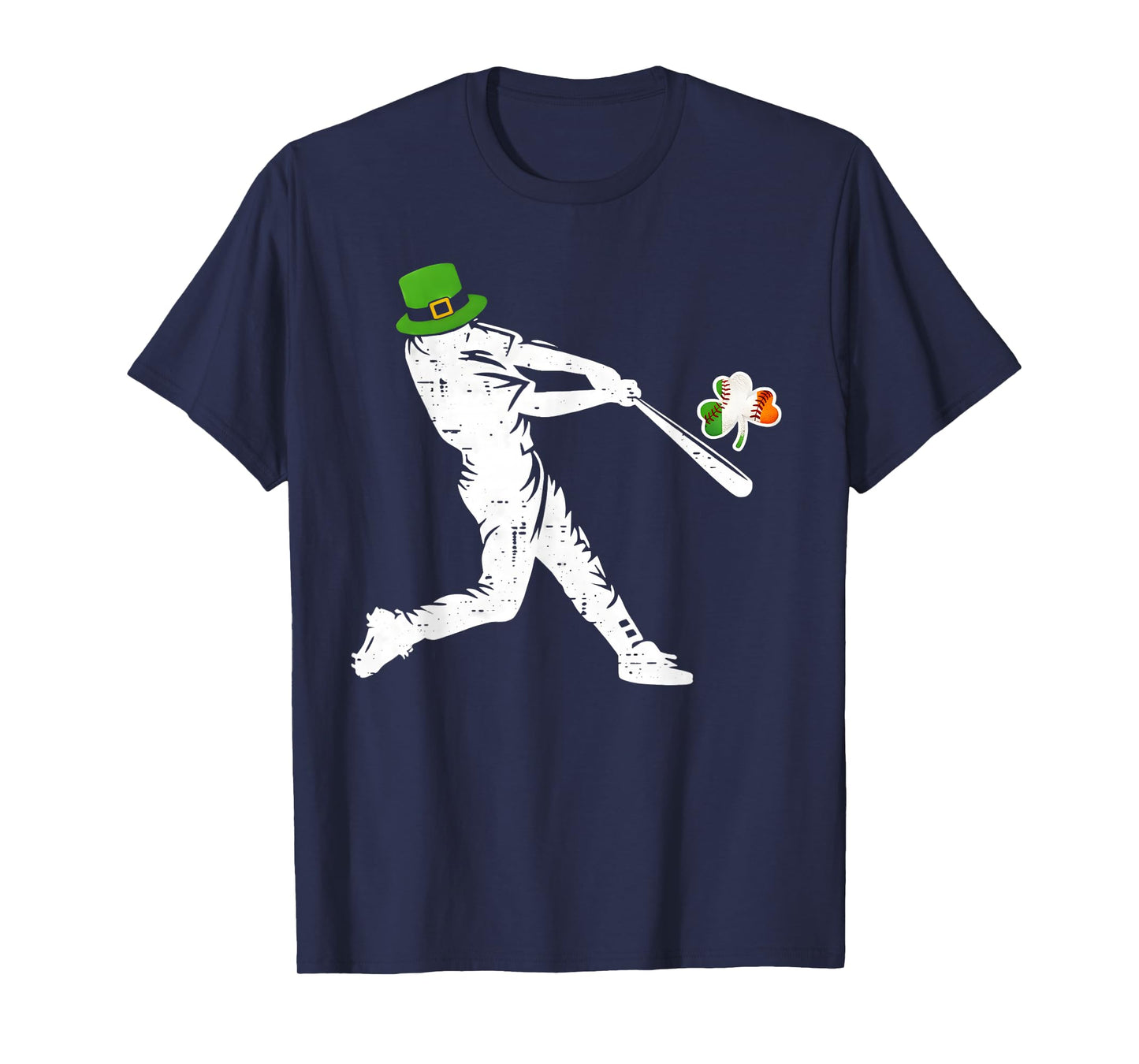St Patrick’s Day Baseball Batter Silhouette Shamrock Men T-Shirt