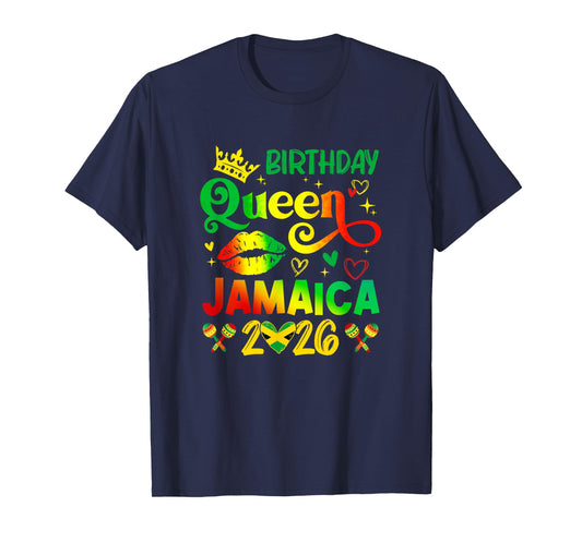 Funny Birthday Queen Jamaica 2026 Birthday Trip Vacation T-Shirt