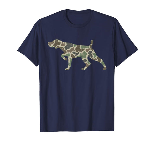Retro Camo GSP Dog German Shorthaired Pointer Hunting Season T-Shirt