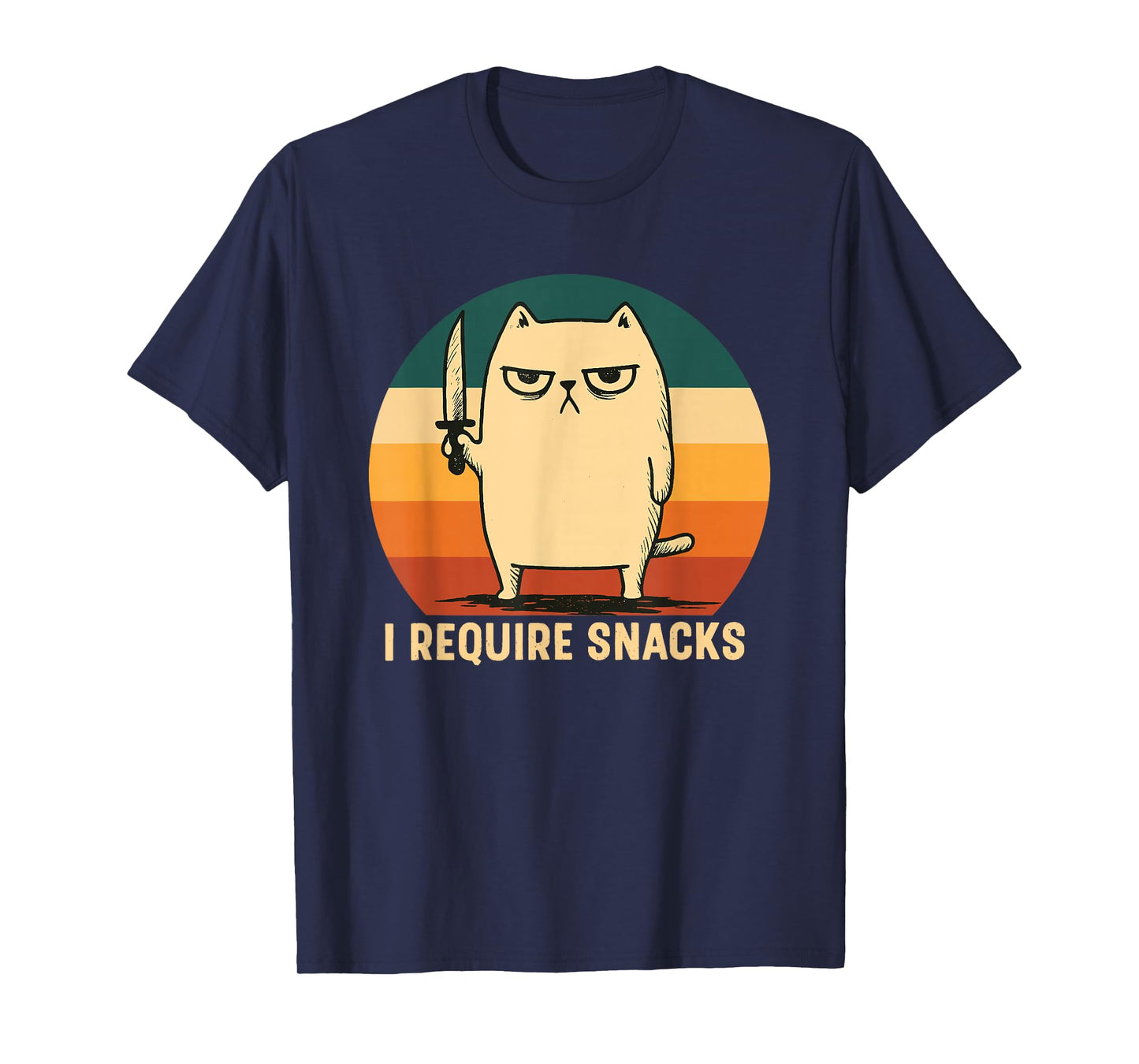 I Require Snacks Design Men Women Kids Funny Cat Meme T-Shirt