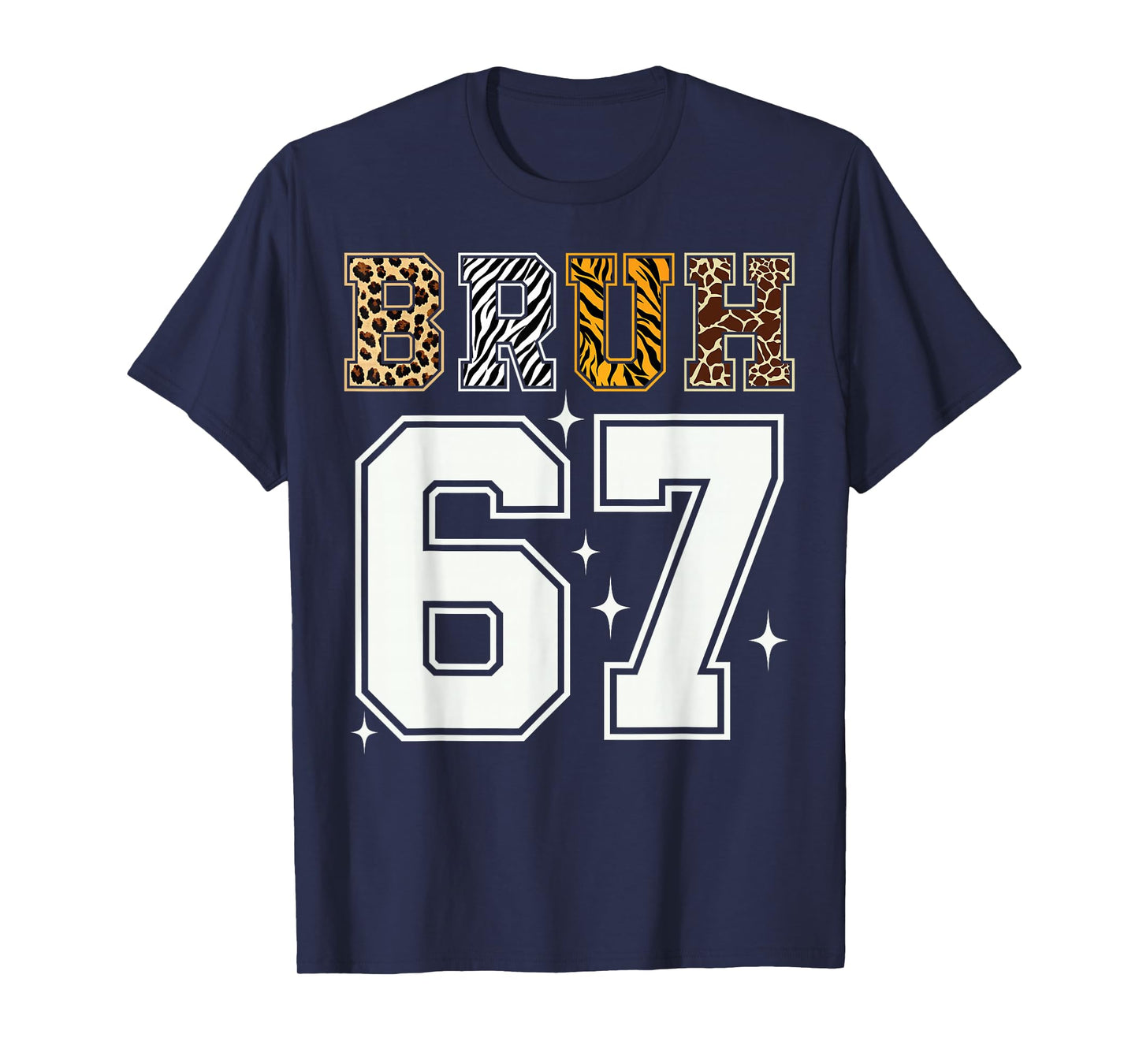 Bruh 67 Meme Tee Six Seven Kids Boys Animal Print T-Shirt