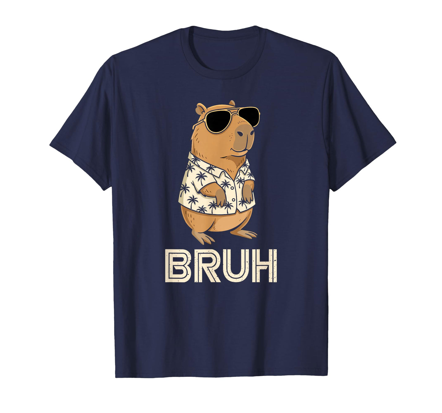 Sunglasses Capybara Bruh Funny Animal Meme Capy Rodent Boys T-Shirt