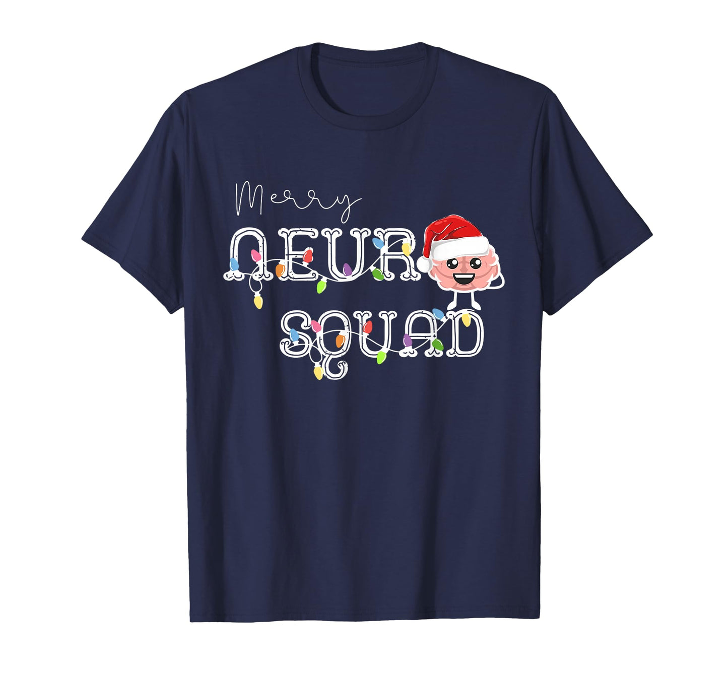 Merry Christmas Neuro Squad Brain Anatomy Neurologist Crew T-Shirt