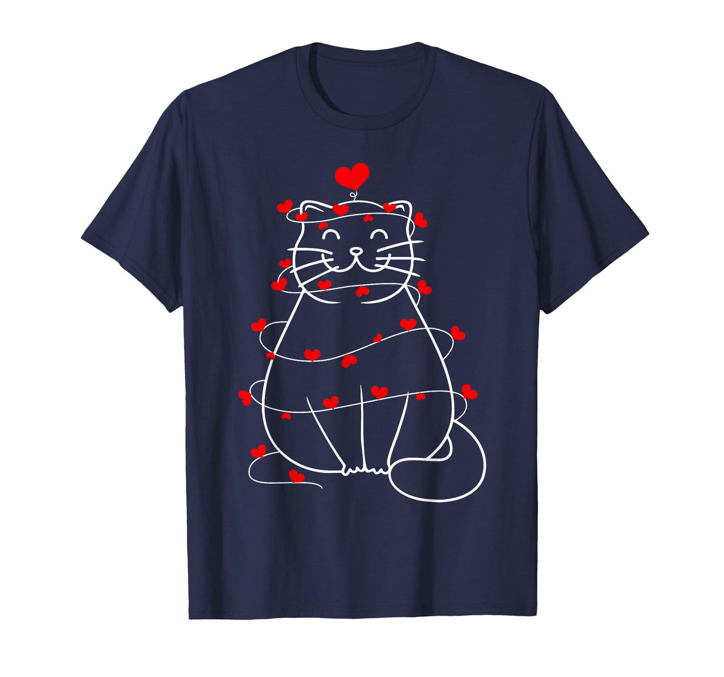 Cute Cat Heart Love Valentine Outfit Women Girl T-Shirt