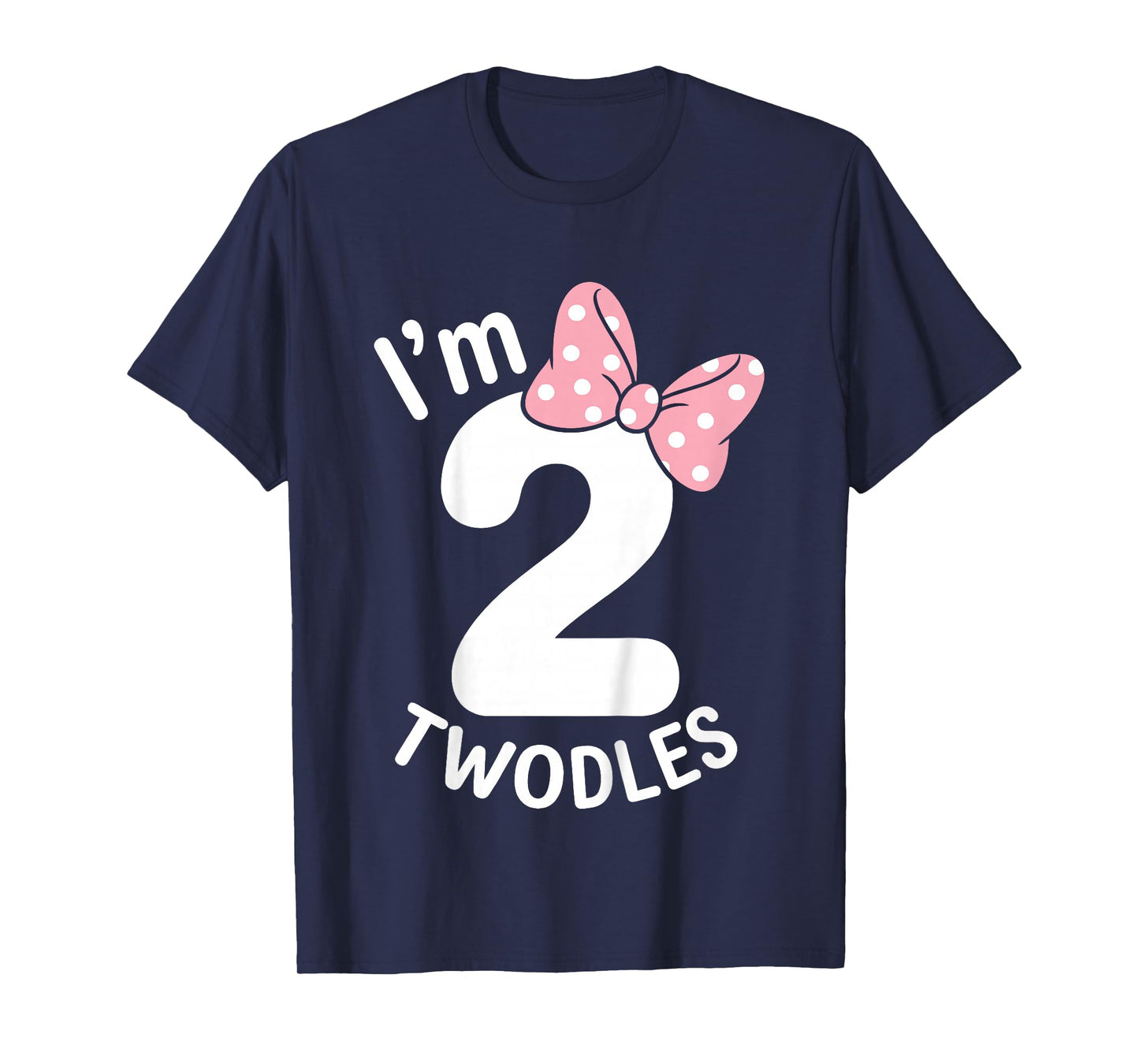 Kids I’m Twodles Pink Bow 2 Years Old 2nd Birthday Girl T-Shirt