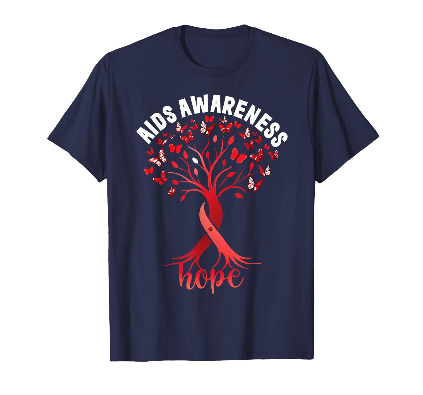 AIDS/HIV Awareness World Aids Day Red Ribbon Hope Fight T-Shirt