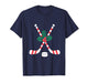 Ice Hockey Christmas Candy Cane Hockey Stick Xmas T-Shirt