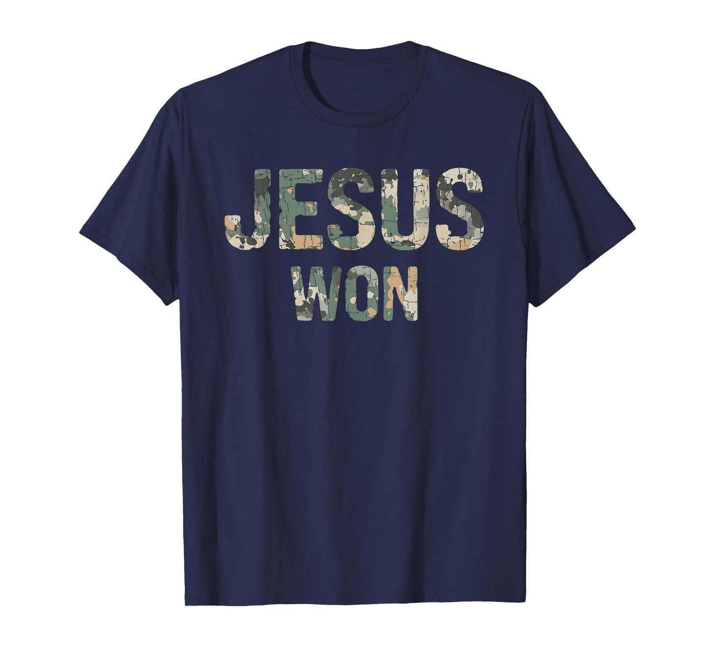 Vintage Camo Jesus Won Camouflage Natural T-Shirt