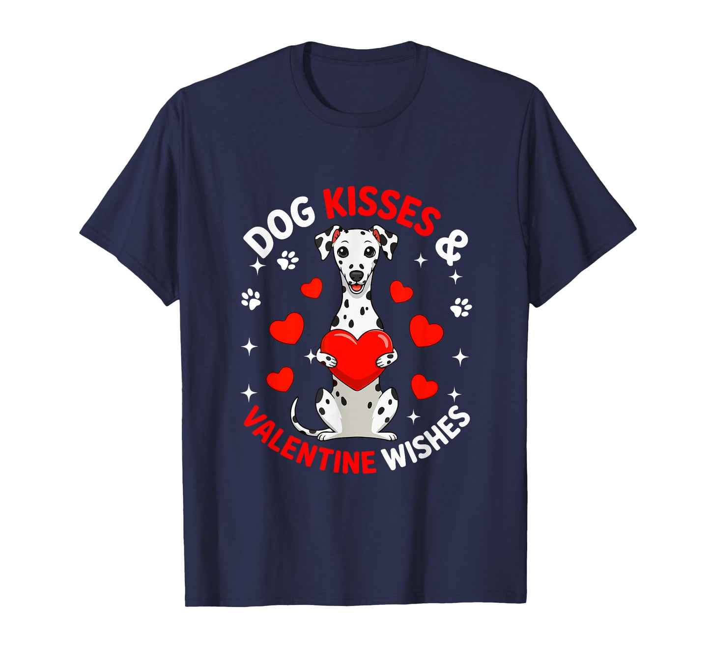 Dog Kisses and Valentine Wishes Cute Dalmatian Owner Kids T-Shirt