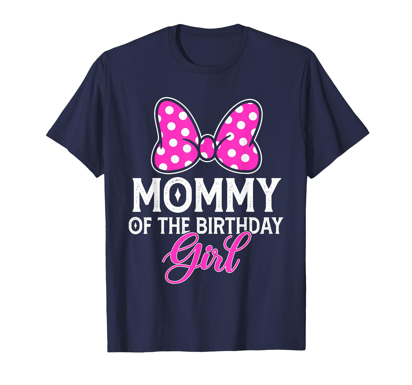 Mommy of The Birthday Girl Cute Pink Bow Family Matching T-Shirt