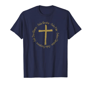 5 Solas Cross Theology Christian Reformed Graphic T-Shirt