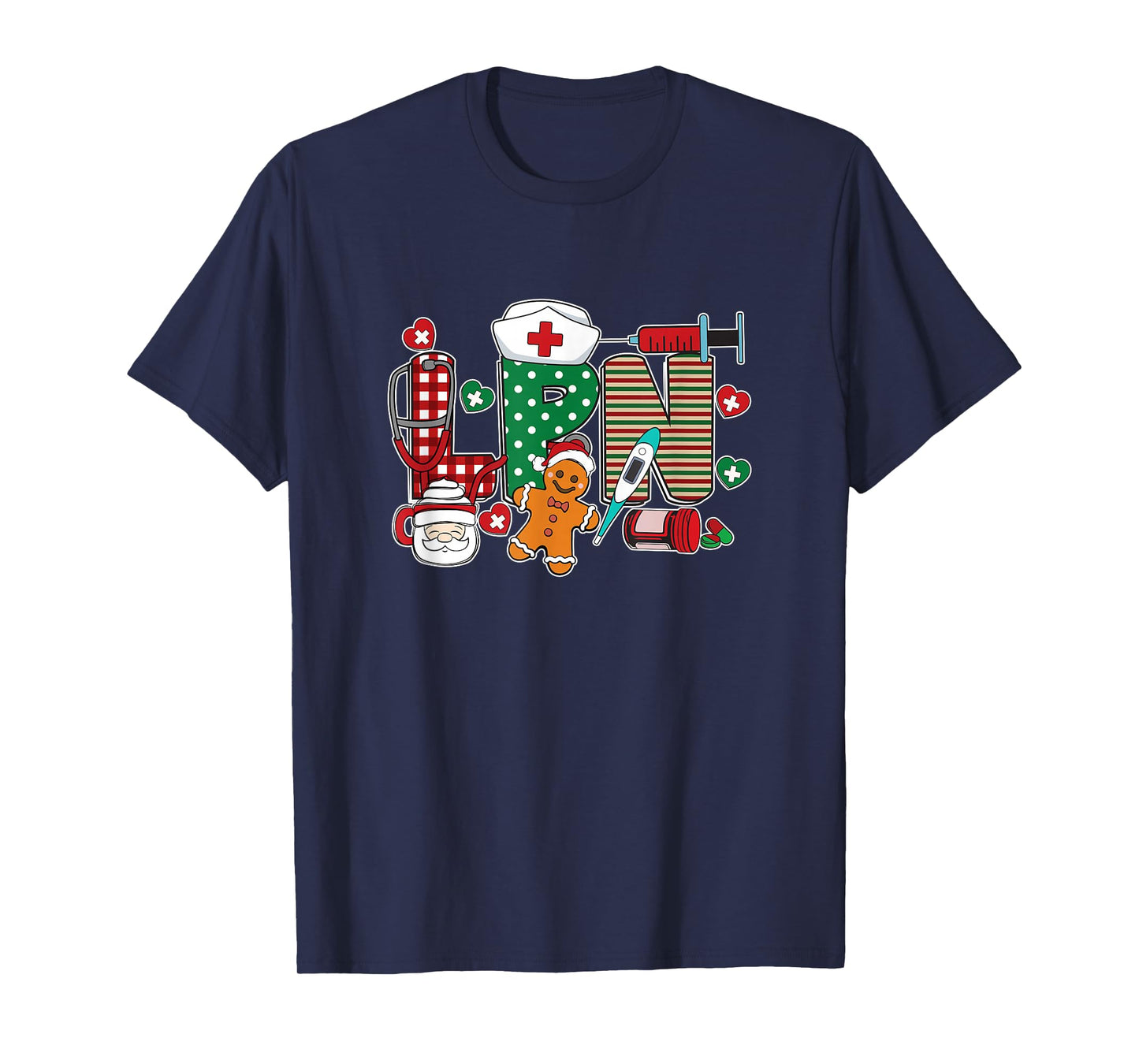 Stethoscope LPN Practical Nurse Santa Scrub Christmas LPN T-Shirt