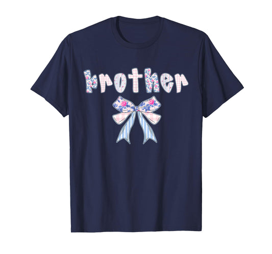 Brother Matching Family Group Flower Bow Birthday Girls T-Shirt