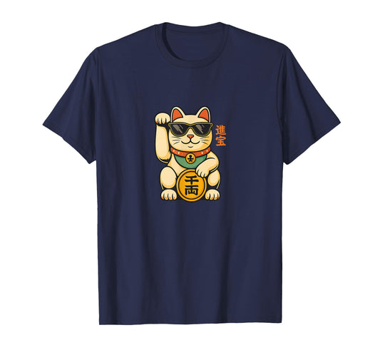 Lucky Maneki Neko – Japanese Fortune Waving Cat T-Shirt