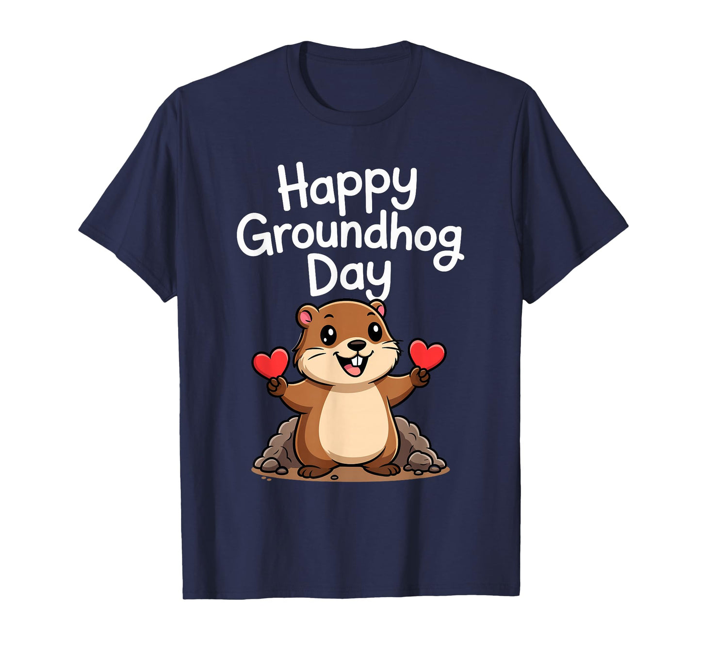 Punxy Phil's Groundhog Day Cute Heart Design February 2nd T-Shirt