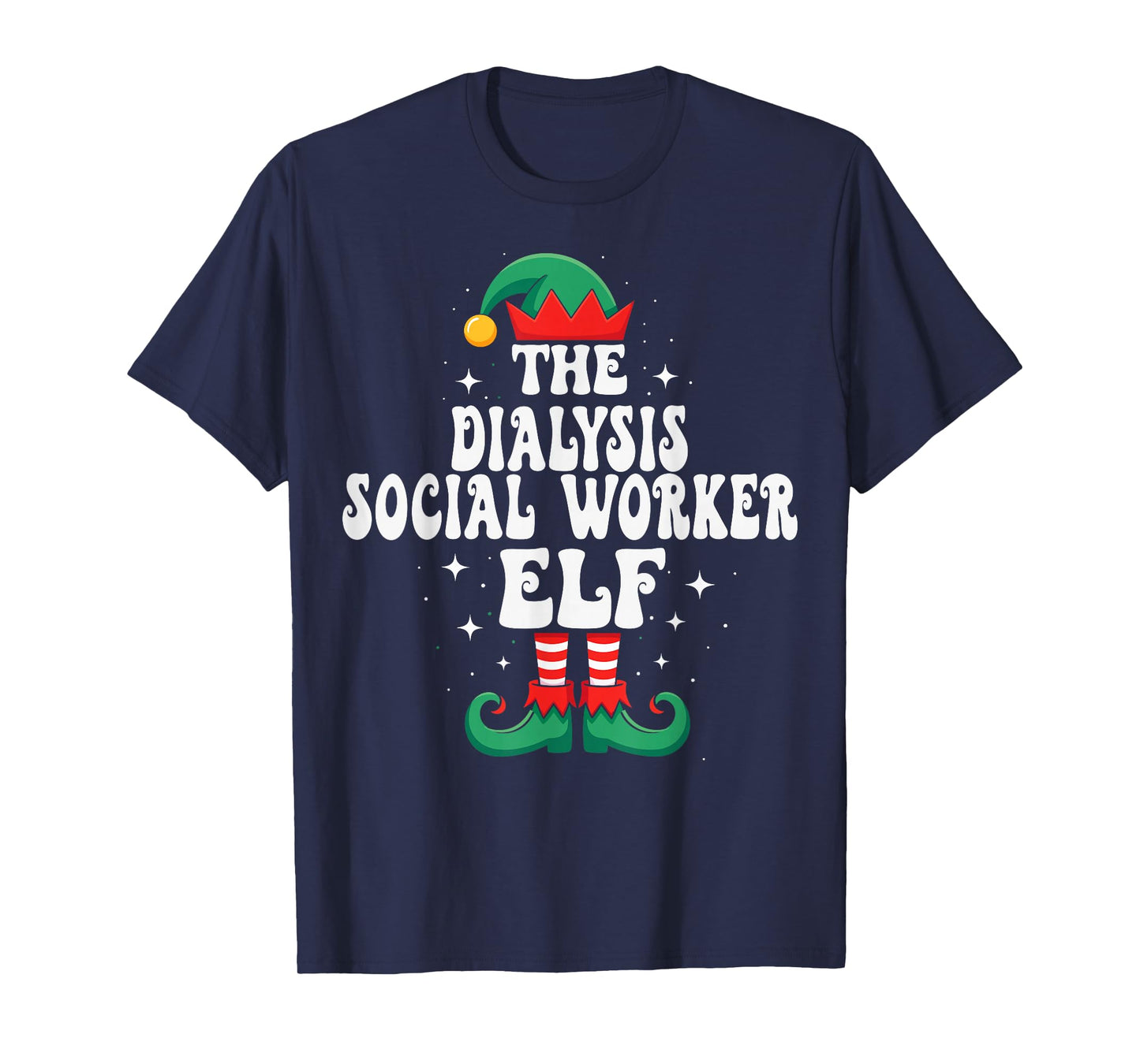 The Dialysis Social Worker Elf Funny Christmas T-Shirt