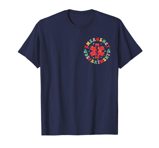 Emergency Department Christmas Er Nurse 2 Sided T-Shirt