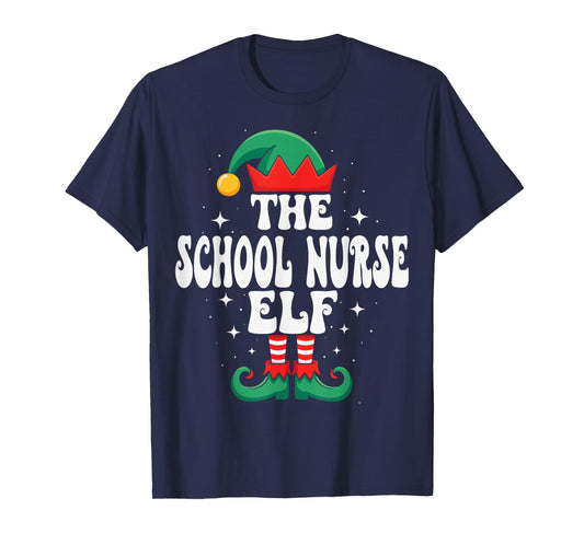 The School Nurse Elf Funny Christmas Matching Family T-Shirt