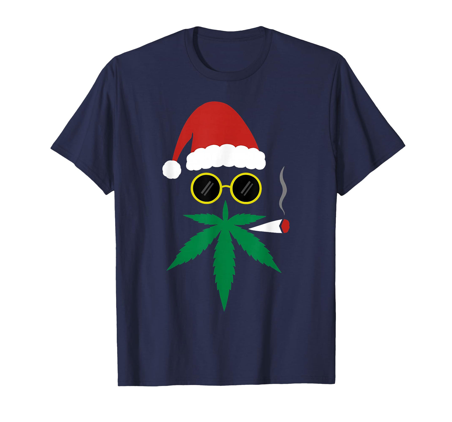 Funny Santa Smoking A Joint Marijuana 420 Stoner Christmas T-Shirt