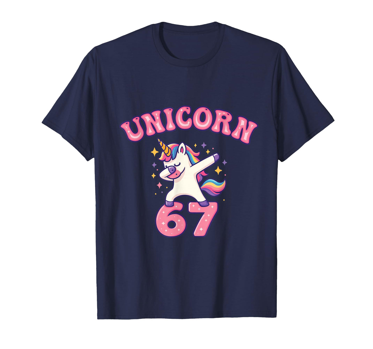 Unicorn 67 Six Seven Meme Cute Pink Unicorn 6-7 Trend T-Shir T-Shirt
