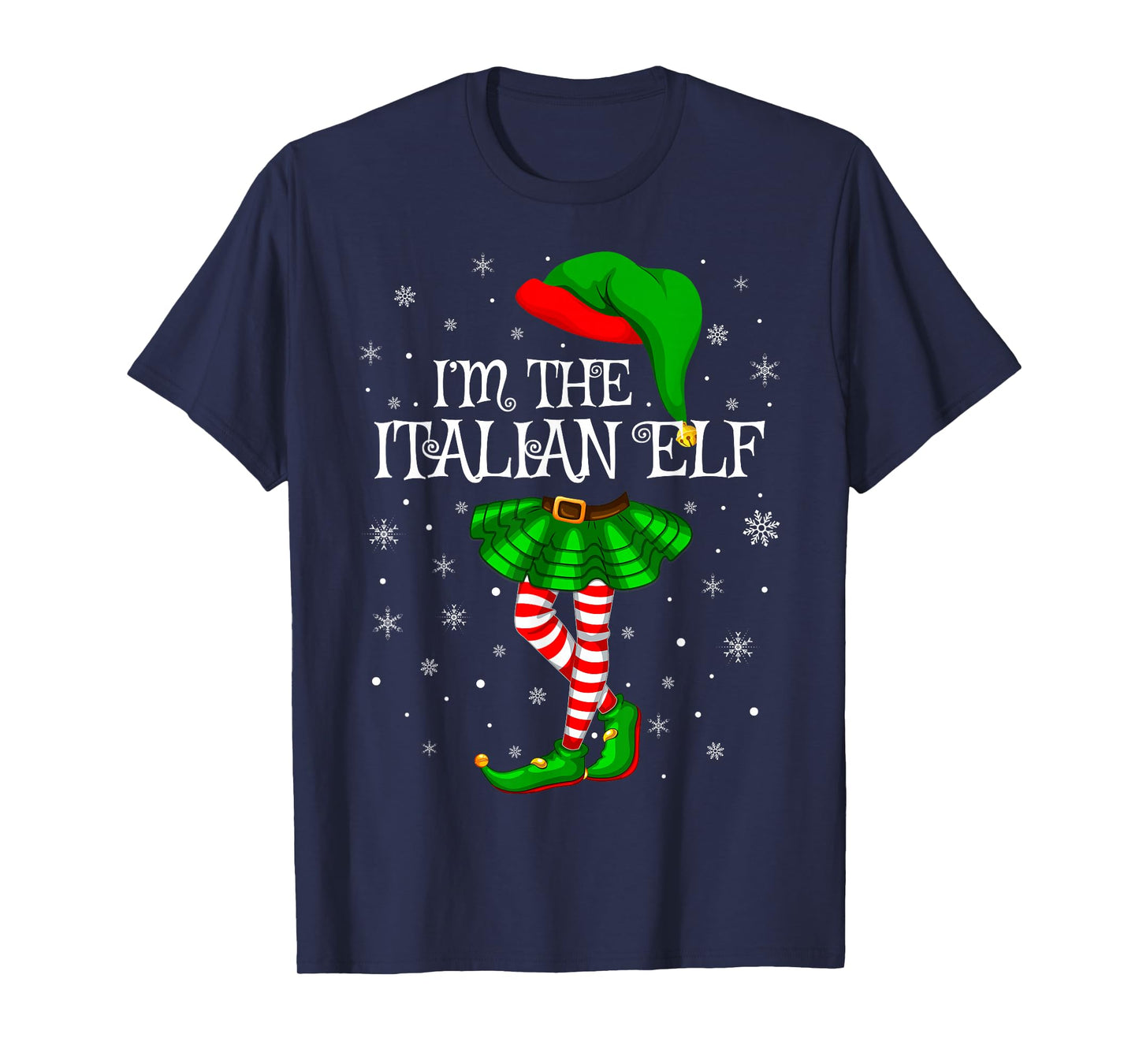 Italian Elf Christmas Family Group Women Girls Xmas Pajama T-Shirt