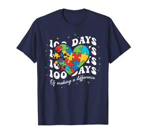 100th Days of School Autism Awareness SPED Teacher Students T-Shirt